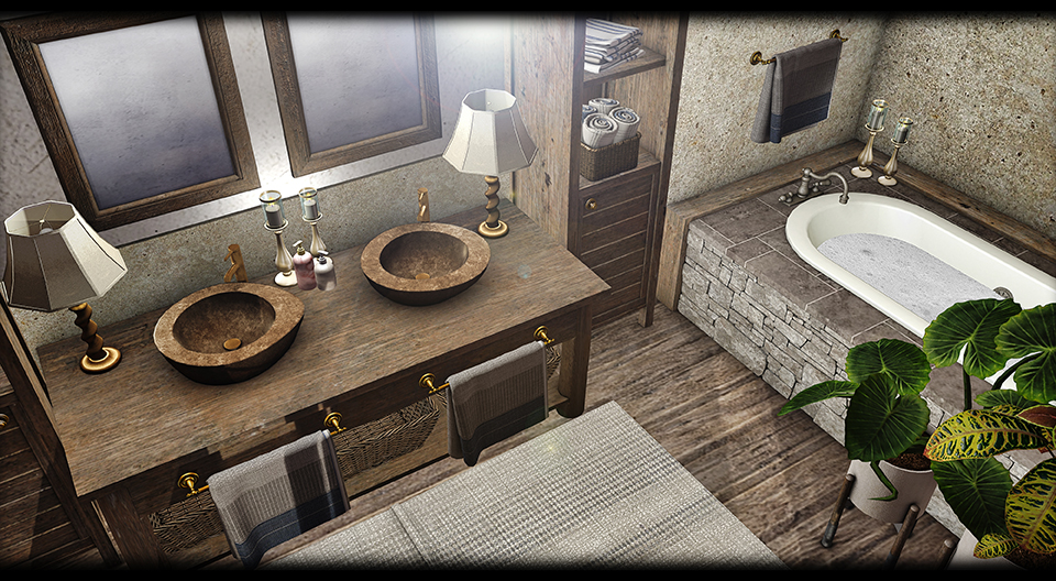 Dreamland Designs - DD Ayala Rustic Bathroom